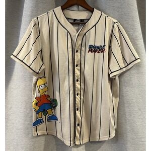 The Simpsons Bart Baseball Jersey Welcome To The Neighbor HOOD Trouble Maker M‎